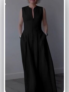 UOOZEE Womens Sleeveless Zipper Long Dress Summer Beach Maxi Dress with Pockets